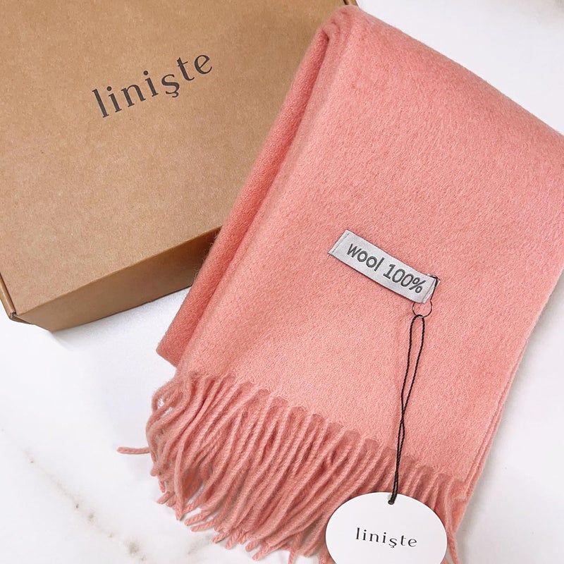 linişte 100% Wool Scarf - Men and Women Winter Warm Soft Luxurious Solid Colors Gift Box - Image 4